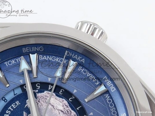 0109 Aqua Terra GMT Worldtimer 43mm VSF 1:1 Best Edition Summer Blue Dial on SS Bracelet A8938 Super Clone FashionForward 7720